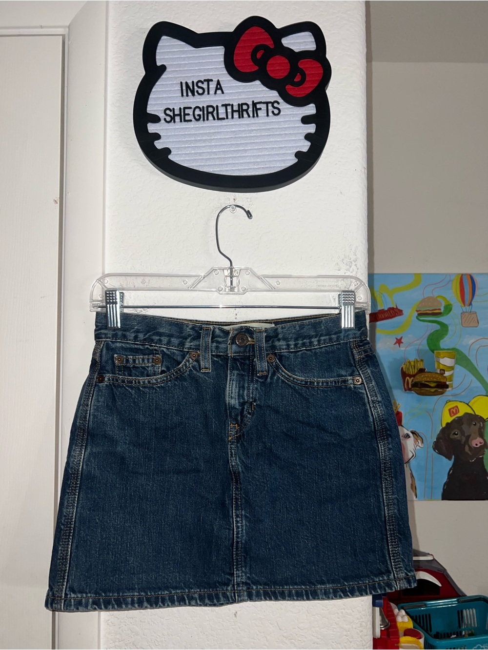 Y2K gap mini skirt